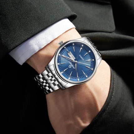 PAAZOMU Luxury Watch for Men Elegant Date Week Waterproof Luminous Men's Quartz Stainless Steel Sports Watch reloj