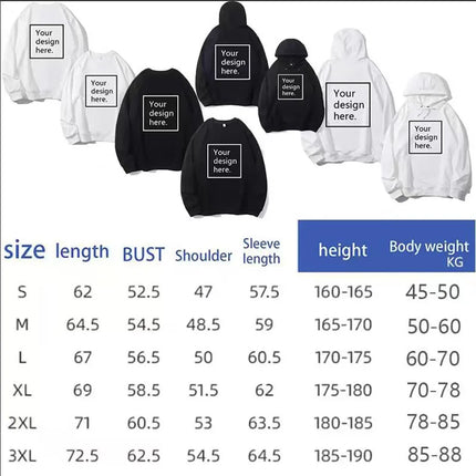 Design your own men's and women's universal trendy casual jacket with a hood and sweater made of 280g fabric. Personalized gift.