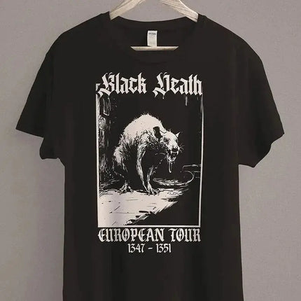 Medieval Rat Shirt Gothic Grunge Clothing Horror Goth Aesthetic History Dark Academia Top Black Death T-shirt Unisex