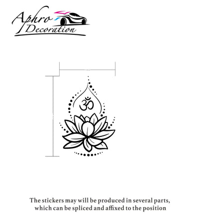 Lotus Flower Vinyl Wall Decal Bedroom Decor Yoga Hinduism Hindu Om Symbol Stickers For Meditation Room Walls Art Murals