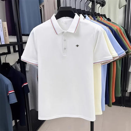 Designer Brand Men's Polo Shirt Lapel Short Sleeve Summer New Bee Embroidery T-Shirt Fashion Leisure Business Menswear Clothing
