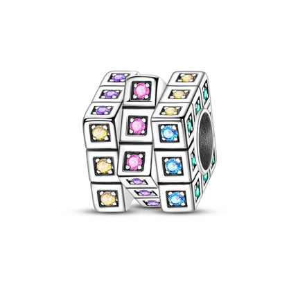 Charm Hot Sales 925 Sterling Silver Charms Beads CZ pave Round Charms Fit Original Bracelet Necklace Charms Jewelry Gift DIY