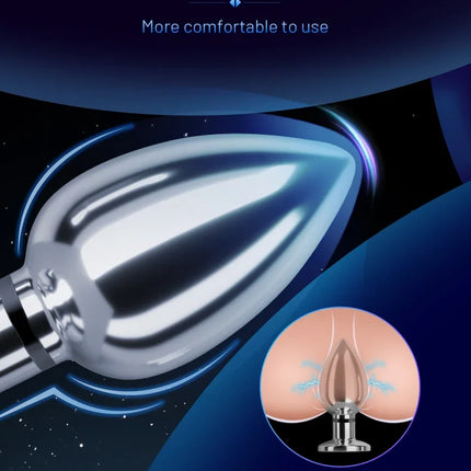 1set, Man and Woman Metal Electric Shock Anal Plug, Vibrating anal plug, butt plug, G-spot masturbation, Passionate party, adult