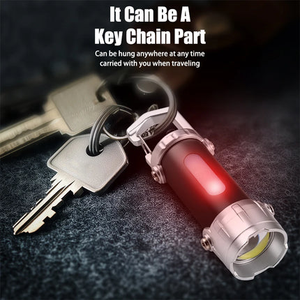 MINI USB Rechargeable LED Flashlight Portable Tail Magnet Work Light Super Bright Camping Lantern Side COB Emergency Torch Light