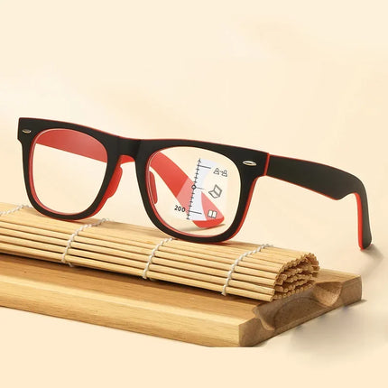 Vintage Progressive Multifocal Reading Glasses Women Men Large Square Presbyopia Eyeglasses Stylish Anti-blue Computer Eyewear