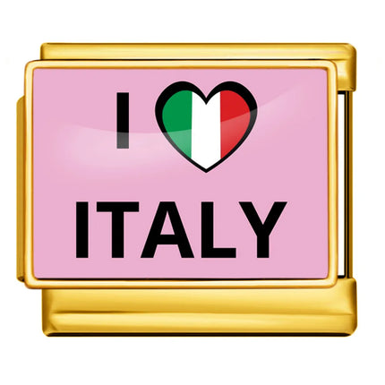2025 Hot Selling Creative English Landmark Italian Charm Chain 9mm Stainless Steel Modular Bracelet Jewelry Wholesale
