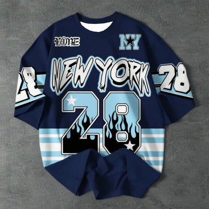 Girl's Boy's Sports Jersey New York 28 Print Short Sleeve T-Shirt Summer Graphic Tee Plus Size Men's Women's Sports T-Shirt
