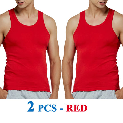 Tank Tops Men 100% Cotton Running Vest Fitness Cool Top Gym Sport Slim Colorful Outdoor Casual Undershirt Male Gift 7 Colors