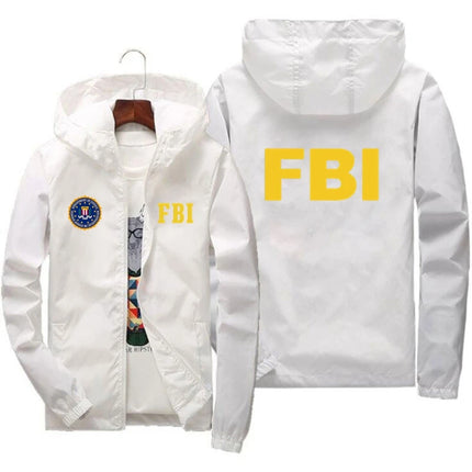 2025New Men's Jacket High Quality FBI Printed Outdoor Sports Jacket Spring Hooded Windproof Fashion Casual Brand Sports Jacket