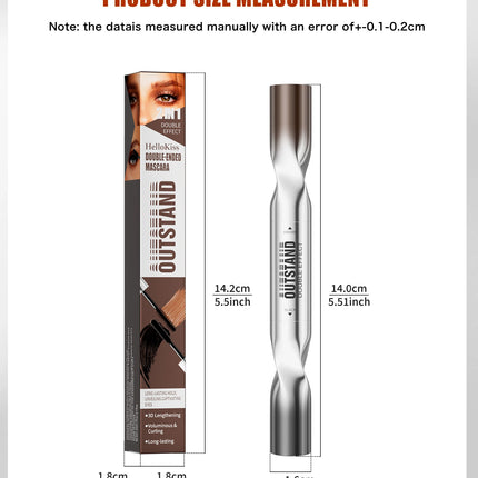 Double Ended Waterproof Mascara Black&Brown, Long-Lasting Lashes, Volumizing Lengthening for All Skin Types, Mascara Waterproof