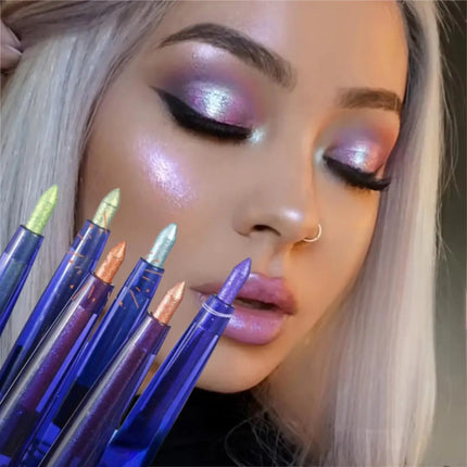 1PC Waterproof and Sweat-proof Eyeliner Eye Shadow Pen - Long-lasting, Colorful, Rich in Color, Fine Glitter, Bright Eye Makeup