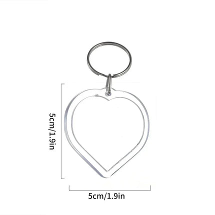 5/50pcs Transparent Rectangle Blank Clear Acrylic Insert Photo Picture Frame Keyring Keychain DIY Split Ring Key Chain Gifts