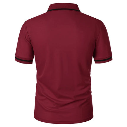 New Summer Men's Short Sleeve Polo Shirts Solid Business Casual Tees Fashion Breathable Loose Patchwork Tops Pockets Male Polos