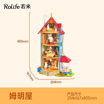 Original Rolife Moomin House Attic DIY Handmade House Kawaii Miniature Model Desktop Assembly Decoration Toy Gift Festival Gift
