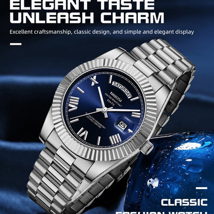 NIBOSI Men's Watches Top Brand Luxury Man Watch For Men Automatic Date Week Waterproof Quartz Wristwatches Luminous Reloj Hombre