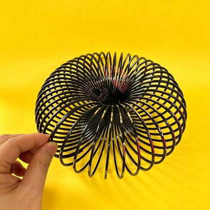 Colorful Black Donut Pattern 3.9 Inch Rainbow Spring Toy Kids Magic Coil Slinky for Motor Skill Development Party Favor