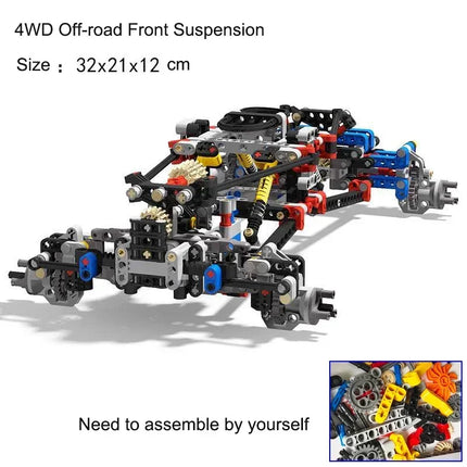 4WD RC Car Chassis Electric Drive Climbing Car Off-Road Technical with Suspension Shocks 8CH APP Remote Control MOC PF 8882 8878