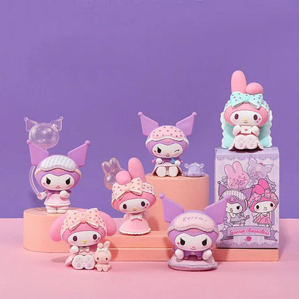 Sanrio Figure Blind Box Cute Kuromi My Melody Figures Toy Pajamas Series Collection Home Decorate For Children Christmas Gift