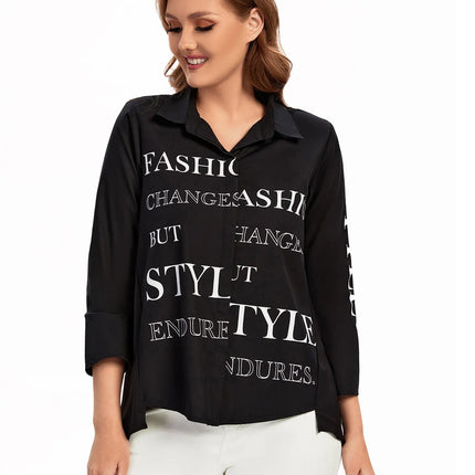 Women Plus Size Woven Spring And Summer Fashionable Shirt