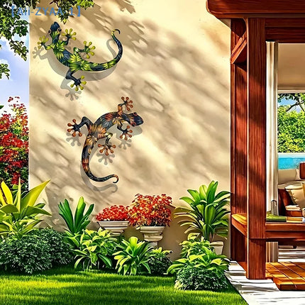 【ZYAA-1】1/2Pcs Iron Gecko Wall Decorations Suitable For Home Garden Courtyard Decor Door Frame Decoration