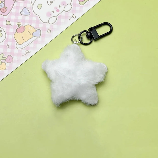 Fluffy Fur Multicolour Star Key Ring Pom Pom Starfish Plush Doll Stars Plush Keyring Soft Fluffy Stars Backpack Pendant