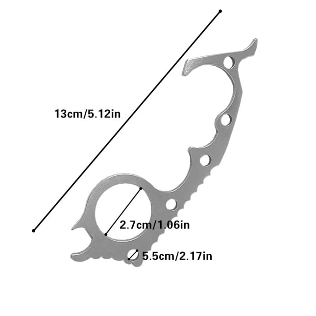 Stainless Steel Seahorse Shaped Multitool Keychain Mini Multifunctional Screwdriver Bottle Opener Slotted Keychain Pocket Repair
