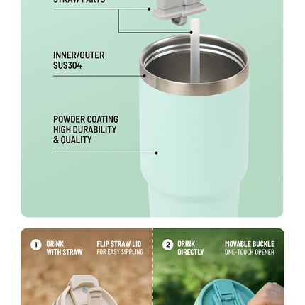 TYESO 600/900/1200ML Travel Coffee Mug Stainless Steel Double Walled Vacuum Water Bottle Tumbler Thermo Bottle Insulated Cup