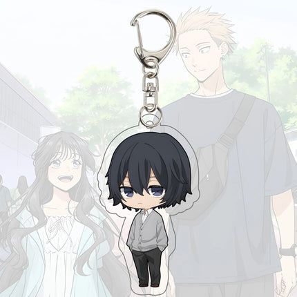 The Fragrant Flower Blooms with Dignity 10CM Acrylic chibi Keychain Figures Rintaro Kaoruko Waguri Cosplay Model Desk Decor Gift