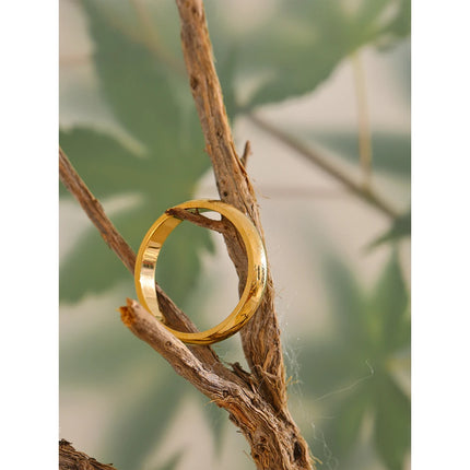 Yhpup 6789# Daily Classic Fashion Stainless Steel Smooth Glossy Ring 18k Gold Plated Hypoallergenic Jewelry High Quality Plated
