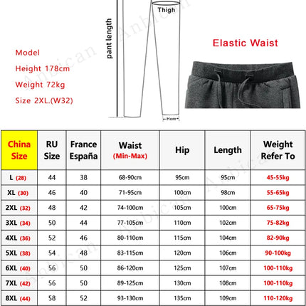Winter Men's Sweatpants Thick Warm Fleece Joggers Sportswear Zip Pockets Cotton Casual Track Pants Plus Size 6XL 7XL 8XL
