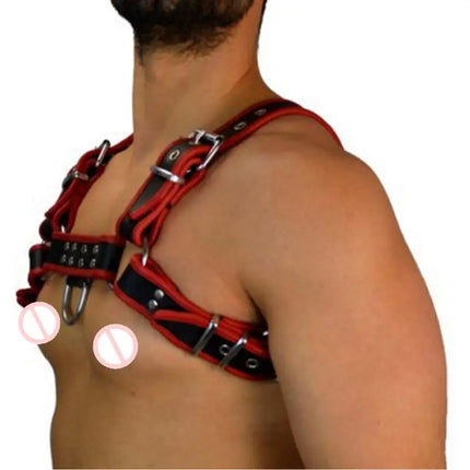Leather Harness Men Women Bondage Cage Harness Belts Rave Gay Clothing Strap Punk Rave Costumes Metal Conjoined Buckle
