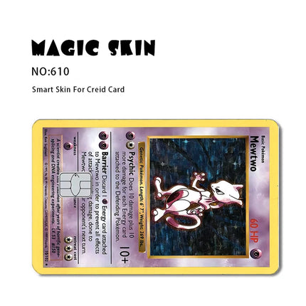 Pokemon Card Decals Credit Card Skin cartoon 2.5D Matte Frosted Pikachu Blastoise Waterproof Stickers for Debit card Decor film