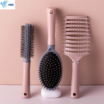 professional anti-static cylindrical bristle curly hair styling round comb nylon teeth roller comb Special for real hair wigs
