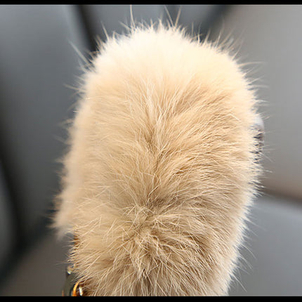 Kids Fur Shoes Children Velvet Shoes Baby Girls Warm Flats Toddler Black Brand Shoes Princess Loafer Chain Moccasin For Winter