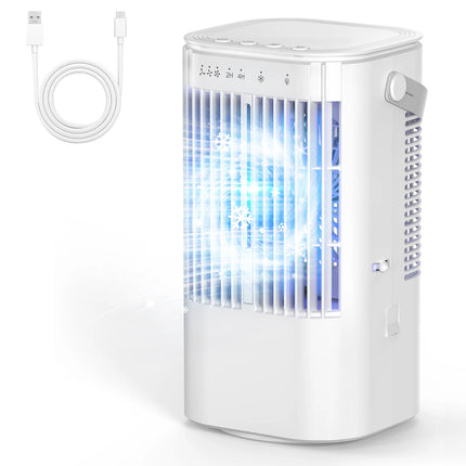 Summer USB Portable Fan Mini Silent Desktop Cooling Fan Suitable for Bedroom Living Room Study Travel Camping Spray Function
