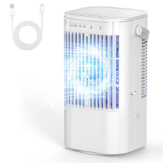 Summer USB Portable Fan Mini Silent Desktop Cooling Fan Suitable for Bedroom Living Room Study Travel Camping Spray Function