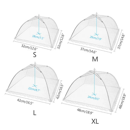 Kitchen Foldable Food Mesh Cover Anti-fly Umbrella Tent Cover Vegetable Fruit Breathable Insect-Proof Lid Food Protection Gadget