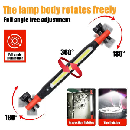 High Lumen Rechargeable LED Work Light Ideal for Car Emergency Repair Powerful Magnetic Flashlight with Hooks and Magnetic Base