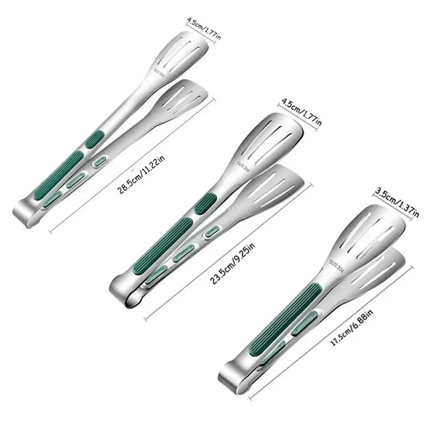 304 Stainless Steel Food Tongs Non-Slip Kitchen Clamp for Meat Salad Bread Barbecue Grill Buffet Cooking Tool Accessory