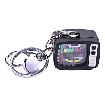 1Pcs Mini TV Keychain Horror Atmosphere Mini TV Keychain Pendant Simulation TV Pendant Bag Pendant