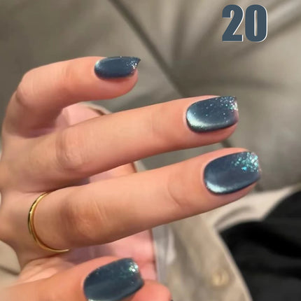 10ML 1-10PCS Hot Selling Blue Nails Glass Bead Whitening Deep Blue Magnet Cat Eye Nail Polish Gel French Tip Nails Nail Supplies