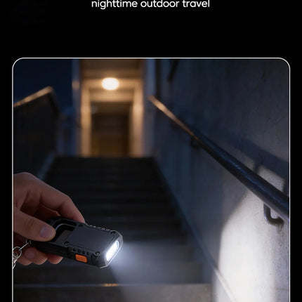 Portable Keychain Mini Flashlight USB C Rechargeable LED Emergency Charging Light Camping Walking Pocket Lamp With Bottle Opener