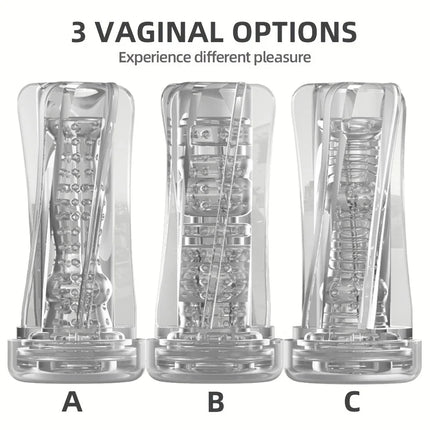 Male Transparent Soft Pussy Masturbator Cup Sex Toys Vagina Adult Endurance Exercise Adult supplies Vacuum Pocket Cup for Men