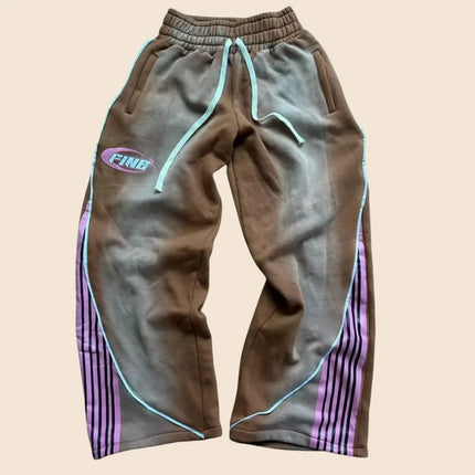 American Sweatpants Cotton Stripe Design Multi-color Drawstring Pants For Men and Women To Wear Hip-hop Street Casual Models.