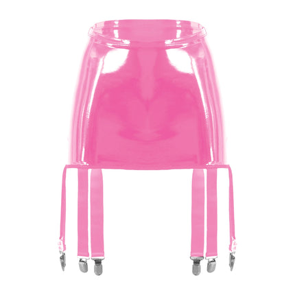 Womens Wet Look Patent Leather Garter Belt High Waist Suspenders Six Metal Buckle Clips Erotic Mini Skirts