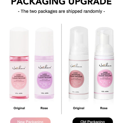 NATUHANA 60ml Gentle Lash Cleansing Mousse No Irritation Eyelash Shampoo for Extensions Grafting Makeup Remover Glue Cleanser