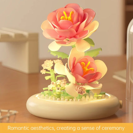 KNEW BUILT Eternal Rose Micro Mini Building Block Flower Toy-Ever-Blooming without Wither,Ideal Valentine's Day Gift for Girls