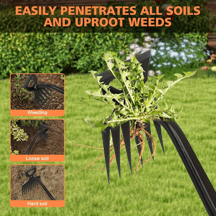 Upgraded 2026 New Model - Heavy Duty Manual Weeding Tool - Efficient Long Handle Weeder, Sharp Blade Root Removal -