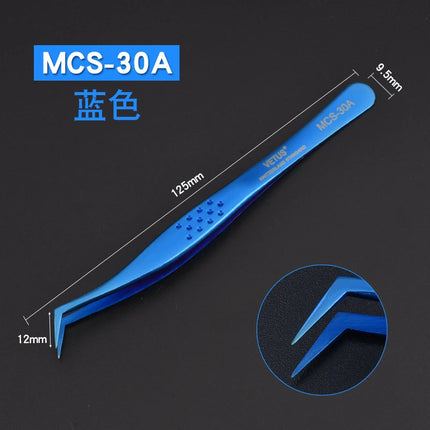 1pcs Vetus MCS Series Blue/Gold/Colorful Russian Volume Bloom Eyelash Extension Tweezers Stainless Precision Lash Tweezers Tools