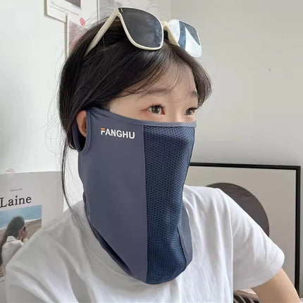 Summer Balaclava Ice Silk Breathable Anti-UV Cycling Face Scarf Neck Cover Sunscreen Cooling Outdoor Hiking Driving Running Mask